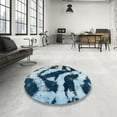 thumbnail image 3 of Ahgly Company Indoor Round Abstract SkyBlue Abstract Area Rugs, 6' Round, 3 of 6