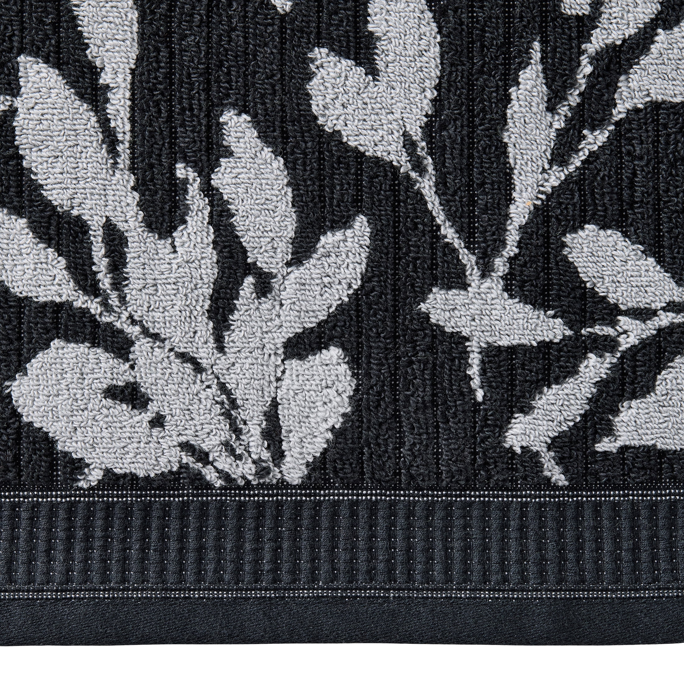 Better Homes & Gardens Signature Soft Floral 6 Piece Towel Set,Rich Black/Soft Silver