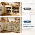 thumbnail image 4 of Rustic Botanical Cabinet Curtains 35"W x 35"L,Dustproof Sink Skirt Curtain for Kitchen Bathroom,Vintage Floral Wildflower Adhesive Desk Skirt Privacy Short Curtains for Office Closet Vanity Shoe Rack, 4 of 8