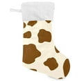 thumbnail image 6 of SKYSONIC Cow Print Christmas Stocking Personalized Large Candy Stocking Hanging Gift Xmas Stockings Decoration for Family Holiday Party Ornaments Decor Fireplace, 6 of 7