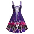 thumbnail image 1 of Rosegal Plus Size Christmas Lace Up Snowflake Elk Print Dress Purple 3X, 1 of 4
