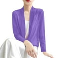 thumbnail image 4 of Jackets For Women Long Sleeve Ice Silk Knit V Neck Cardigan with Skirt, Purple , Size XL-7XL, 4 of 5