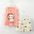 thumbnail image 2 of Uxgjfwu Toddler Boy Summer Outfits Cute Printed Sleeveless Tank Top and Shorts Set Summer Clothes, Sizes 3M-5T,Pink, 2 of 3