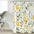 thumbnail image 2 of 54x78 Inch Shower Curtain Decorative Summer Lemon Bathtub Bath Curtains Fabric Waterproof Bathroom Decor Yellow Botanical Spring Floral Small Stall Shower Curtain Set with 12 Hooks, 2 of 6