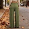 thumbnail image 3 of JUSLIO Women Pants Linen Drawstring Loose with Pockets Fashion Casual Straight Pants, 3 of 9