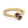 thumbnail image 2 of 0.10 Ctw Garnet 925 Sterling Silver Yellow Plated Split Shank Embrace Women Valentines Day Gifts Ring, 2 of 3