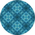 thumbnail image 1 of Ahgly Company Indoor Round Patterned Blue Eyes Blue Area Rugs, 3' Round, 1 of 6