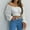 White, variant on Woman's Strapless Long SleeveSolid Color Off Shoulder Ruched Lantern Sleeve Crop Tops