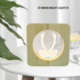 thumbnail image 4 of Lámpara decorativa de luz nocturna con forma de cisne de madera, luces de escritorio para niños alimentadas por USB 3D para Navidad a, 4 of 5