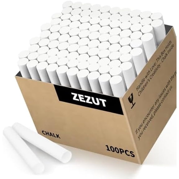 White Chalk 100PCS, Low Dust Chalks Stick Bulk for Chalkboard Blackboard Non-Toxic