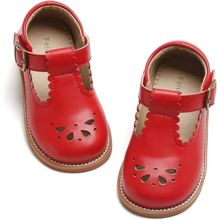 

QWZNDZGR Toddler Little Girl Mary Jane Dress Shoes - Ballet Flats for Girl Party School Shoes