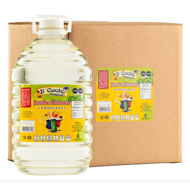 Caja Jarabe De Coctel Natural 5000 Ml C/4 Pzas