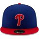 thumbnail image 2 of New Era The red "P" logo on the front of the hat represents Major League Baseball and is often used as a fashion item to match clothing., 2 of 5