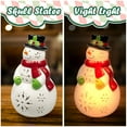 thumbnail image 2 of Lihome Snowman Decorations - LED Ceramic Snowman Christmas Decorations for Bedroom Unique Gifts for Mom Grandma C82, 2 of 3