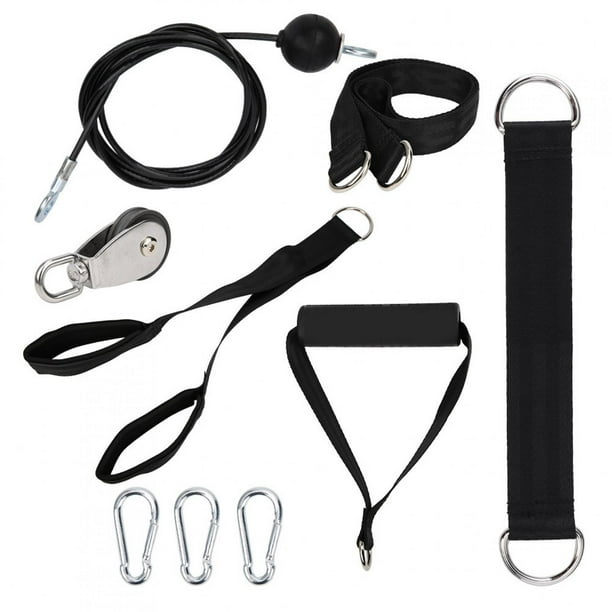 Fitness DIY Pulley Rope Arm Strength Triceps Cable with Wheel Accessory