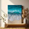 thumbnail image 6 of Turquoise Ocean Wave Beach Canvas Art，Aerial View Coastal Decor for Home Vacation Rental, 6 of 8