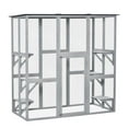 thumbnail image 1 of PawHut Outdoor Catio, Weatherproof with Platforms, Grey, 1 of 10