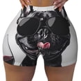 thumbnail image 2 of Fotbe Cool French Bulldog Wine Shorts Sin Costuras – Shorts Deportivos de Cintura Alta para Mujer, Elásticos para Gimnasio, Yoga, Running o Ciclismo-Large, 2 of 8