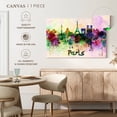 thumbnail image 5 of Elephant Stock Paris Skyline Colors Wall Art - Horizontal Canvas Wall Art - Living Room Wall Decor - City Canvas - Green And Purple Decor - 30" x 20", 5 of 8