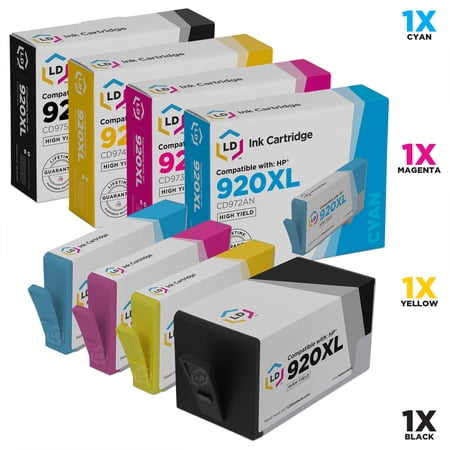 LD Products Remanufactured Replacement for 920XL High Yield Cartridges (Black  Cyan  Magenta  Yellow)