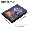 thumbnail image 3 of 9.2x6.7 inch Leather Notebook 100 Sheets, Multi-Pocket Design & Pen Loop Spooky Halloween Design Refillable Journal Organizer, 3 of 6