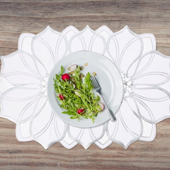 HONMEET Household Plated Silver PVC Placemat with Heat Insulation Suitable for Dining Table and Pot Protection