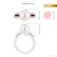 thumbnail image 5 of ANGARA Freshwater Cultured Pearl Ring with Rubies in 14K White Gold for Women | June Birthstone, Birthday, Anniversary, Jewelry Gift for Women | Pearl Ring, 5 of 8