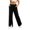 Black 09, variant on Sweatpants Women Split Hem Wide Leg Sweatpants, Elastic Drawstring High Waist Full Length Casual Trousers, Big Square Patch Side Pockets Summer Outfits