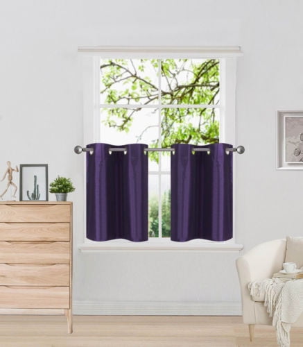 D2 Purple 1 Pair Of Solid Insulated Grommet Treatment Curtains For Insulated Grommet Treatment Curtains