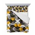 thumbnail image 7 of Quilts Twin-XL Size Bedding Set, Yellow Grey Abstract Lightweight Quilted Comforter, Modern Geometric Ombre Artwork Soft Reversible Bedspread Coverlet with Pillow Covers for All Season, 68" x 98", 7 of 7