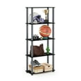 thumbnail image 4 of Furinno Besi 6-Tier Industrial Multipurpose Shelf Display Rack with Metal Frame, Narrow, Walnut Cove, 4 of 5