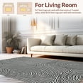 thumbnail image 2 of ODIKA 2'x3' Machine Washable Non-Slip Area Rug, Funky Interlocking Waves With Bold Graphic Stripes and Fluid Motion High Traffic Rug, Black, 488163, 2 of 7