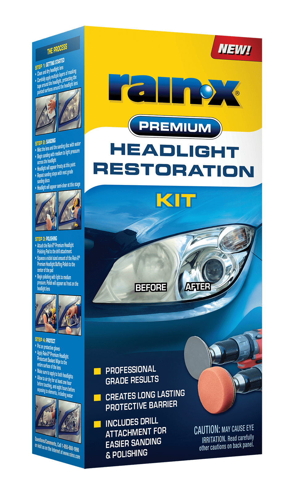 Rain-X Premium Headlight Restoration Kit - 610153 - Walmart.com -  Walmart.com