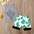 thumbnail image 2 of Diconna Ensemble Mode Garçon Cactus Imprimé Haut Sans Manches et Short, 2 of 6