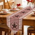 thumbnail image 2 of Table Runners 60 Inches Long, Farmhouse Cotton Linen Kitchen Dining Coffee Table Runner for Party Home Decor, Vintage Star Retro Rustic Checked Grid Lodge Tabletop Dresser Scarves Runner 13x60 Inch, 2 of 9