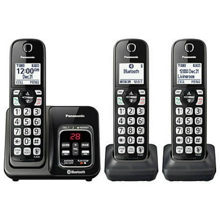 Refurbished Panasonic KX-TG833SK 3 Handset Cordless Phone w/ Link2Cell & Talking Caller (Best Talking Caller Id App For Android)