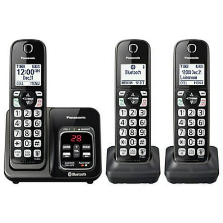 - Refurbished Panasonic KX-TG833SK 3 Handset Cordless Phone w/ Link2Cell & Talking Caller ID