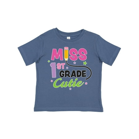 

Inktastic Miss 1st Grade Cutie with Pencil and Stars Gift Toddler Toddler Girl T-Shirt