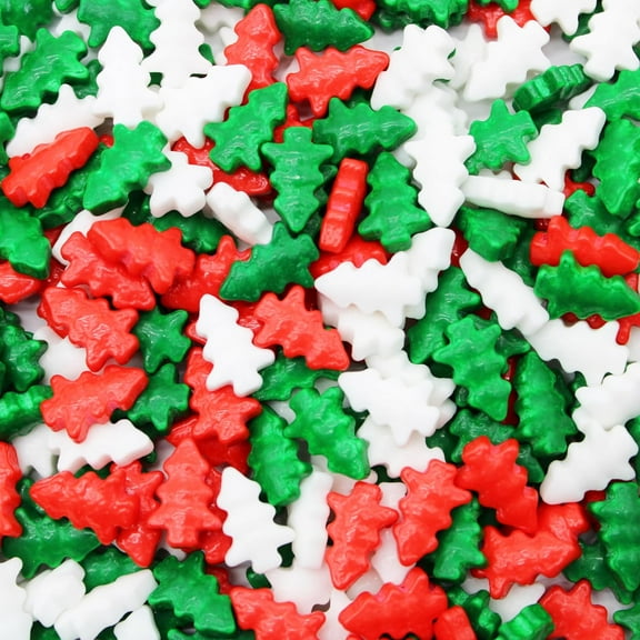 Tiny Christmas Tree Shaped Themed Hard Candies 8 Ounce Bag For Xmas Office Events & Parties