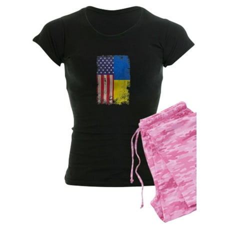 

CafePress - Ukrainian American Flag Ukraine Usa Roots Pajamas - Women s Dark Pajamas