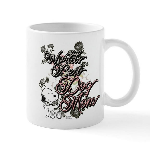 CafePress - Snoopy World's Best Dog Mom - 11 oz Ceramic Mug - Novelty Coffee Tea Cup