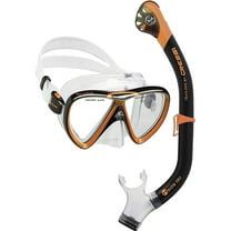 Cressi Ikarus Mask with Orion Dry Snorkel Combo - Black/Orange