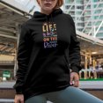 thumbnail image 2 of Life Is Better on the River Quote or Saying Art Merch Gift, Black Hooded Sweatshirt or Hoodie, Medium, 2 of 5
