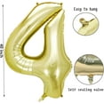 thumbnail image 2 of Number Balloon 40 Inch 4 Balloon Party Decorations, 4 Number Balloons 4 14 24 34 44 54 64 Balloons for Birthday Party Wedding, Bridal Shower Engagement Photo Shoot, Anniversary(Light Gold No 4), 2 of 14