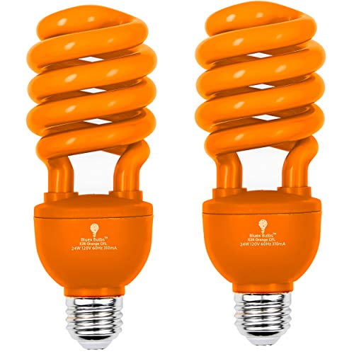 2 Pack BlueX CFL Orange Light Bulb 24W 100Watt Equivalent E26