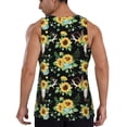 thumbnail image 3 of Easygdp Sunflower Skull Boho Men's Tank Top, Sleeveless Muscle T Shirts, Breathable, Quick-Dry, Loose for Gym, Running, Fitness - Medium, 3 of 9