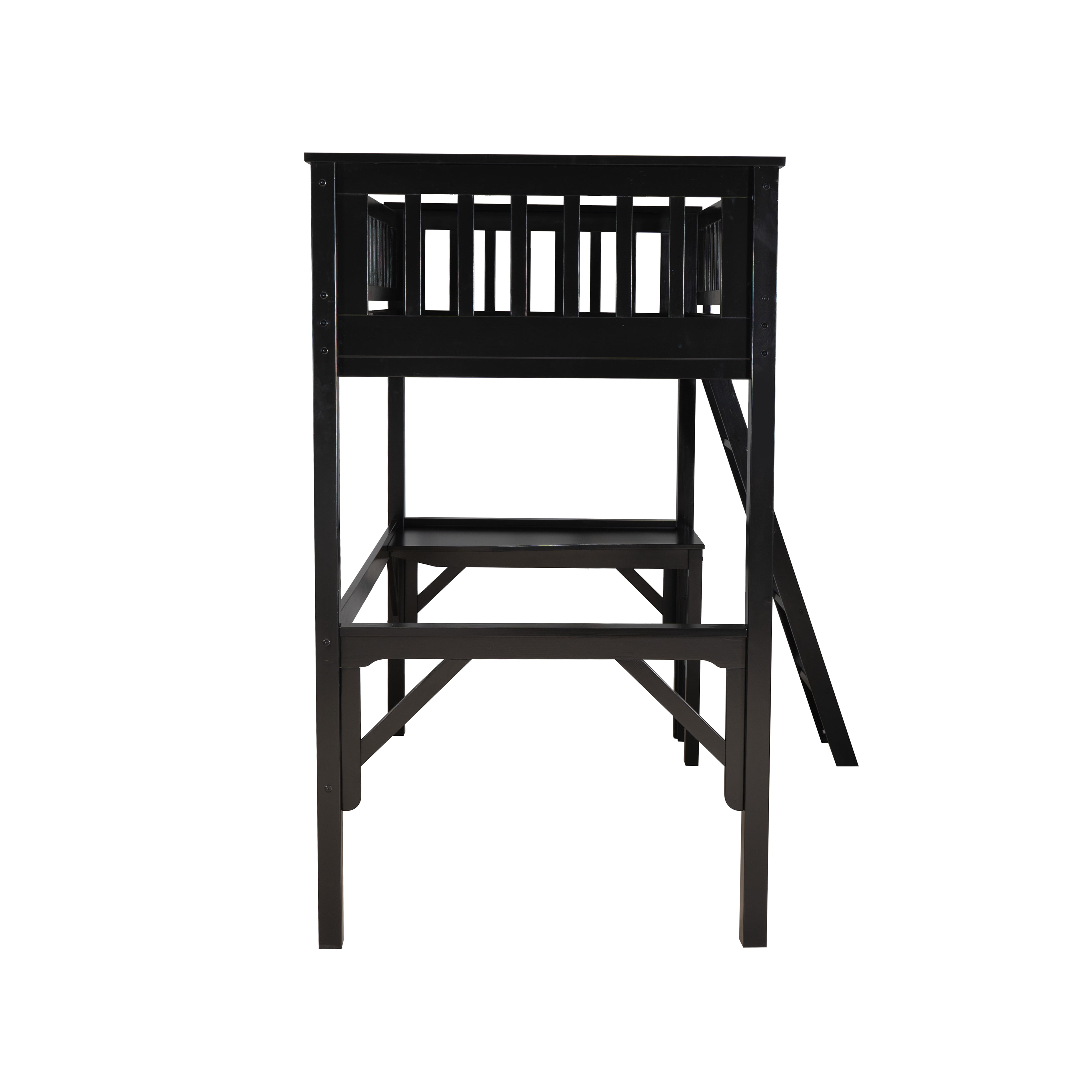 Powell Channon Twin Loft Bed with Study, Black