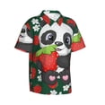 thumbnail image 2 of Panda And Strawberry Men'S 3d Print Casual Button Down Shirts, Novelty Hawaiian Short Sleeves 2xl, 2 of 8