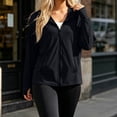 thumbnail image 5 of Women's Loose Fit Long Sleeve Solid Color Zipper Hoodie Sun Protection Yoga Jacket Top Soft Versatile Cover Up for Workout Running Outdoor Sports | CSEONE,Black L, 5 of 7