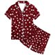 thumbnail image 5 of Odeerbi 2-12 Años Niños Niñas Pijama de Verano de Satén Con Solapa de Muesca Camisas de Manga Corta Conjunto de Shorts Suave Estampado de Estrellas Ropa de Dormir, 5 of 5